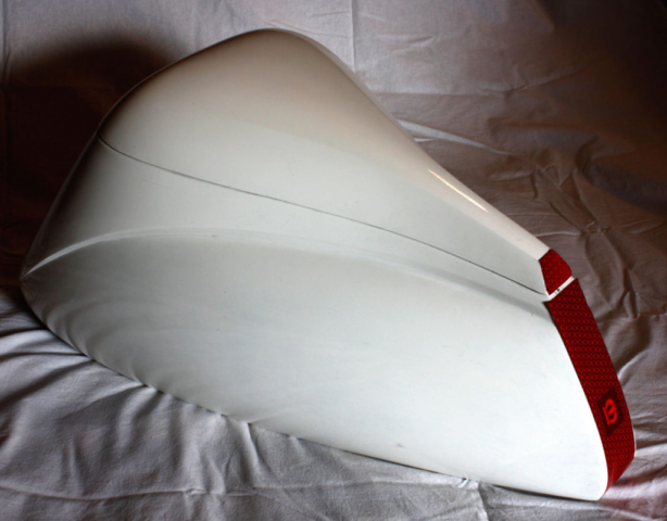 Talbox Dolphin, color: white. For recumbent bike. Increases aerodynamic speed of recumbent bike.